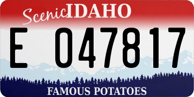 ID license plate E047817