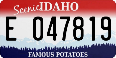 ID license plate E047819
