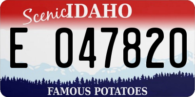 ID license plate E047820