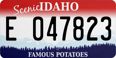ID license plate E047823