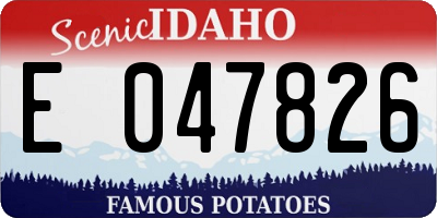 ID license plate E047826