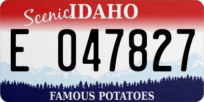 ID license plate E047827