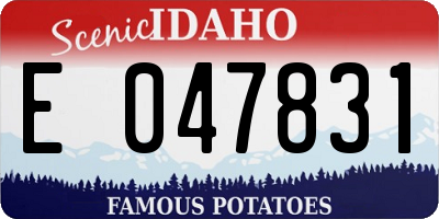 ID license plate E047831