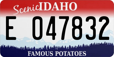 ID license plate E047832