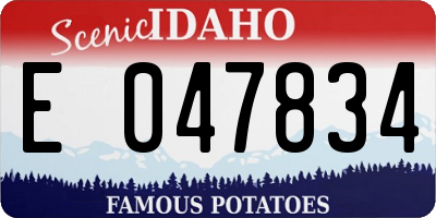 ID license plate E047834