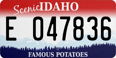 ID license plate E047836
