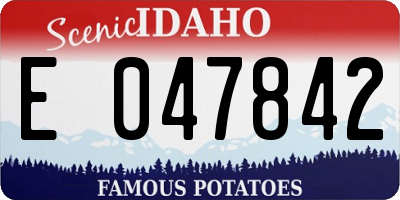 ID license plate E047842