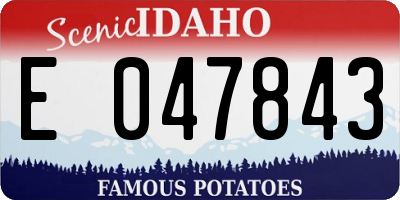 ID license plate E047843