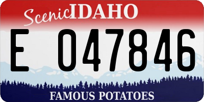 ID license plate E047846