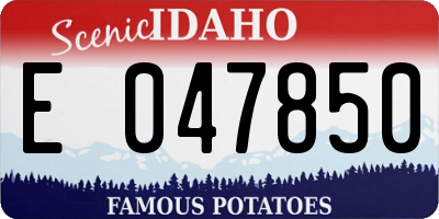 ID license plate E047850