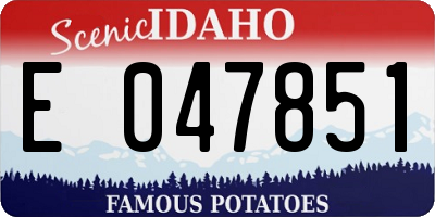 ID license plate E047851