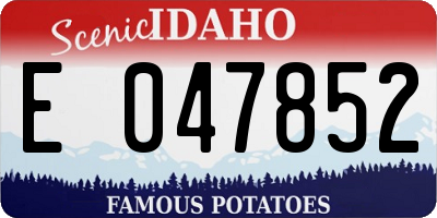 ID license plate E047852