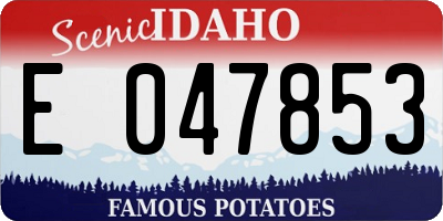 ID license plate E047853
