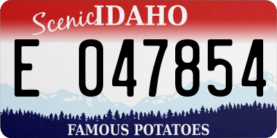 ID license plate E047854