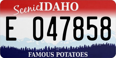 ID license plate E047858