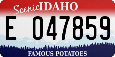 ID license plate E047859