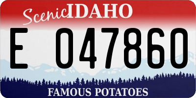 ID license plate E047860