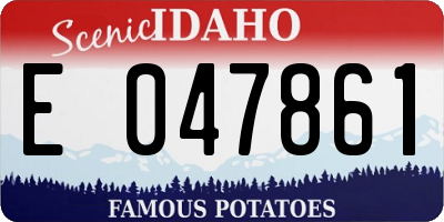 ID license plate E047861