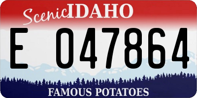 ID license plate E047864
