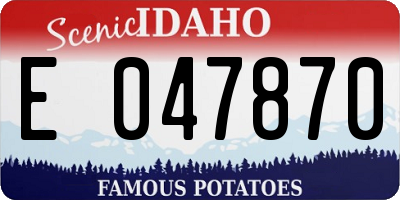 ID license plate E047870