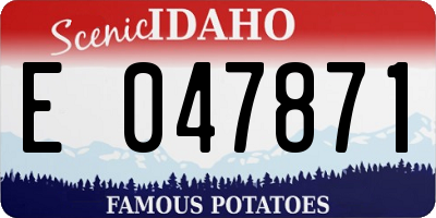 ID license plate E047871