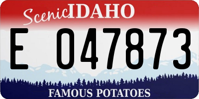 ID license plate E047873