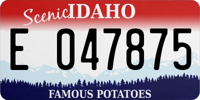 ID license plate E047875