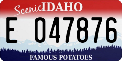 ID license plate E047876
