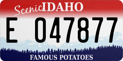 ID license plate E047877