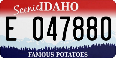 ID license plate E047880