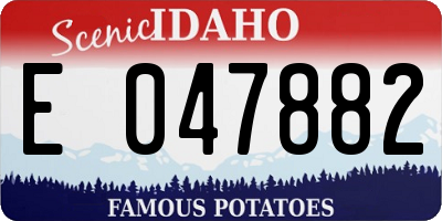 ID license plate E047882