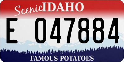 ID license plate E047884