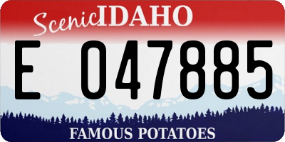 ID license plate E047885