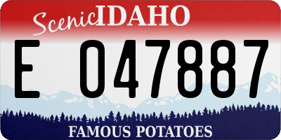 ID license plate E047887