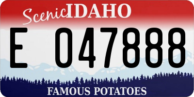 ID license plate E047888