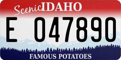 ID license plate E047890
