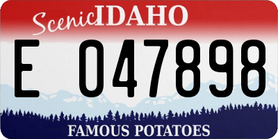 ID license plate E047898