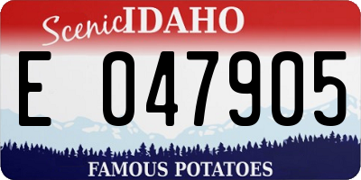 ID license plate E047905