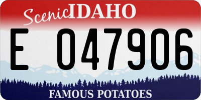 ID license plate E047906