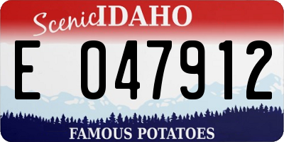 ID license plate E047912