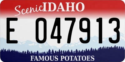 ID license plate E047913