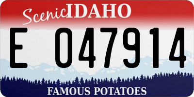 ID license plate E047914