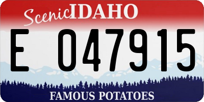 ID license plate E047915