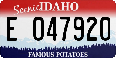 ID license plate E047920