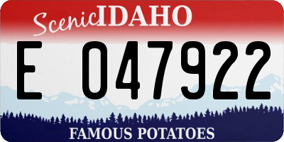 ID license plate E047922