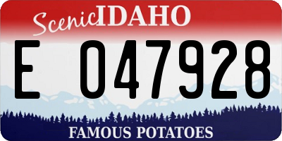 ID license plate E047928