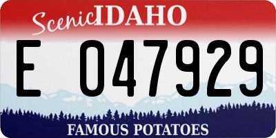 ID license plate E047929