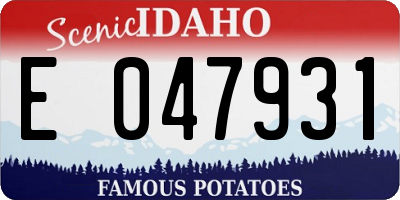 ID license plate E047931