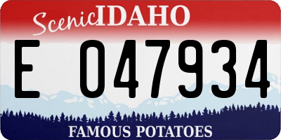 ID license plate E047934