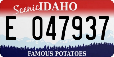 ID license plate E047937